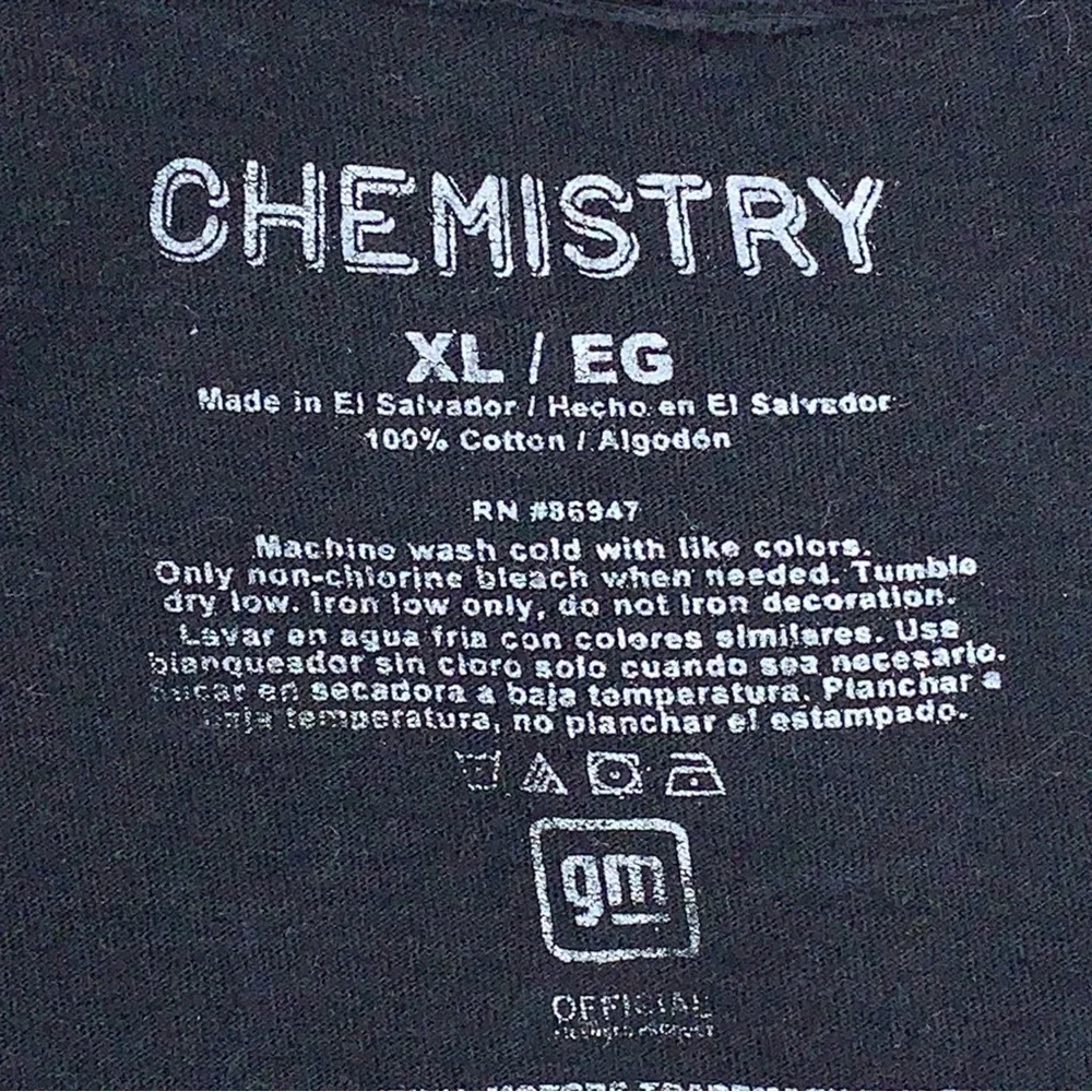 XL Chemistry Corvette Cropped Tshirt Womens Black Pink Graphic Retro Cotton